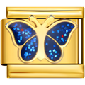Sparkly Blue Butterfly Charm
