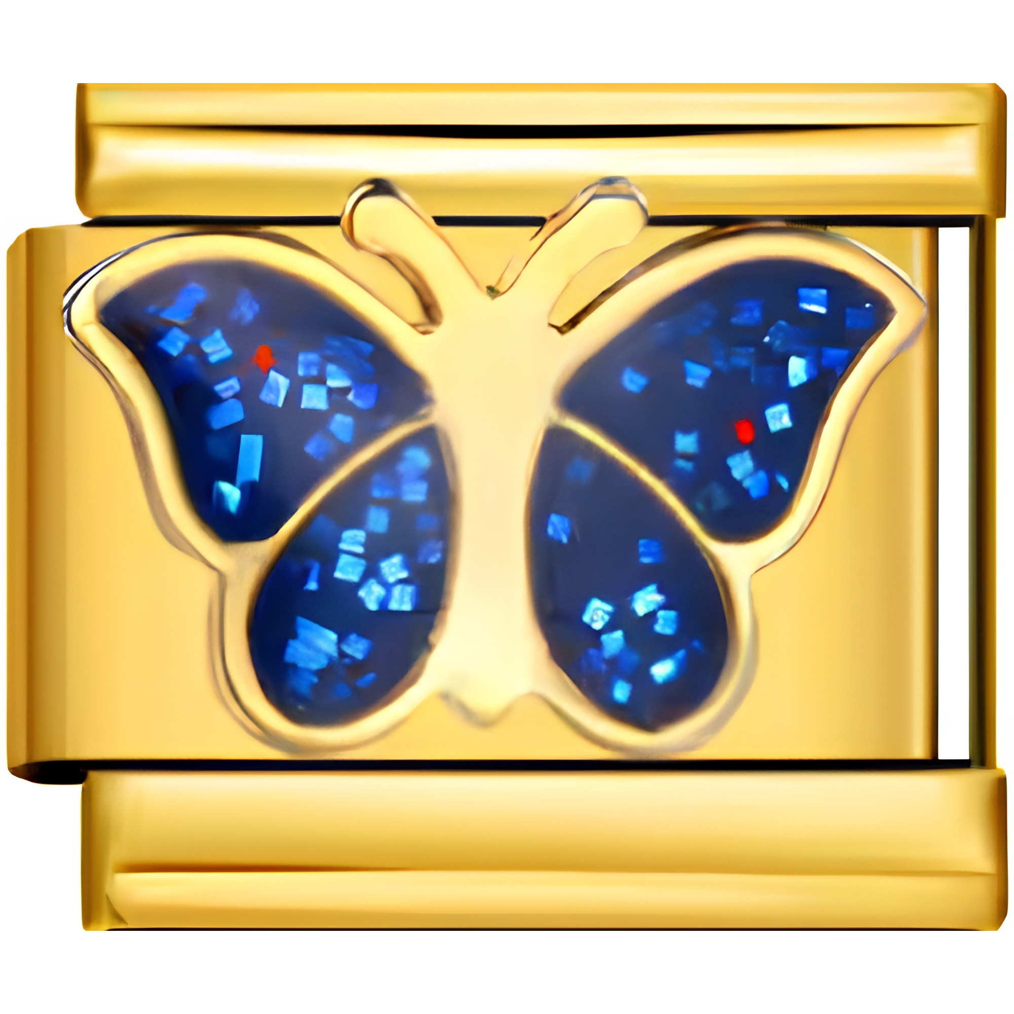 Sparkly Blue Butterfly Charm