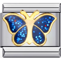 Sparkly Blue Butterfly Charm