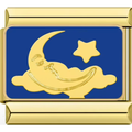 Dark Blue Moon & Star Charm