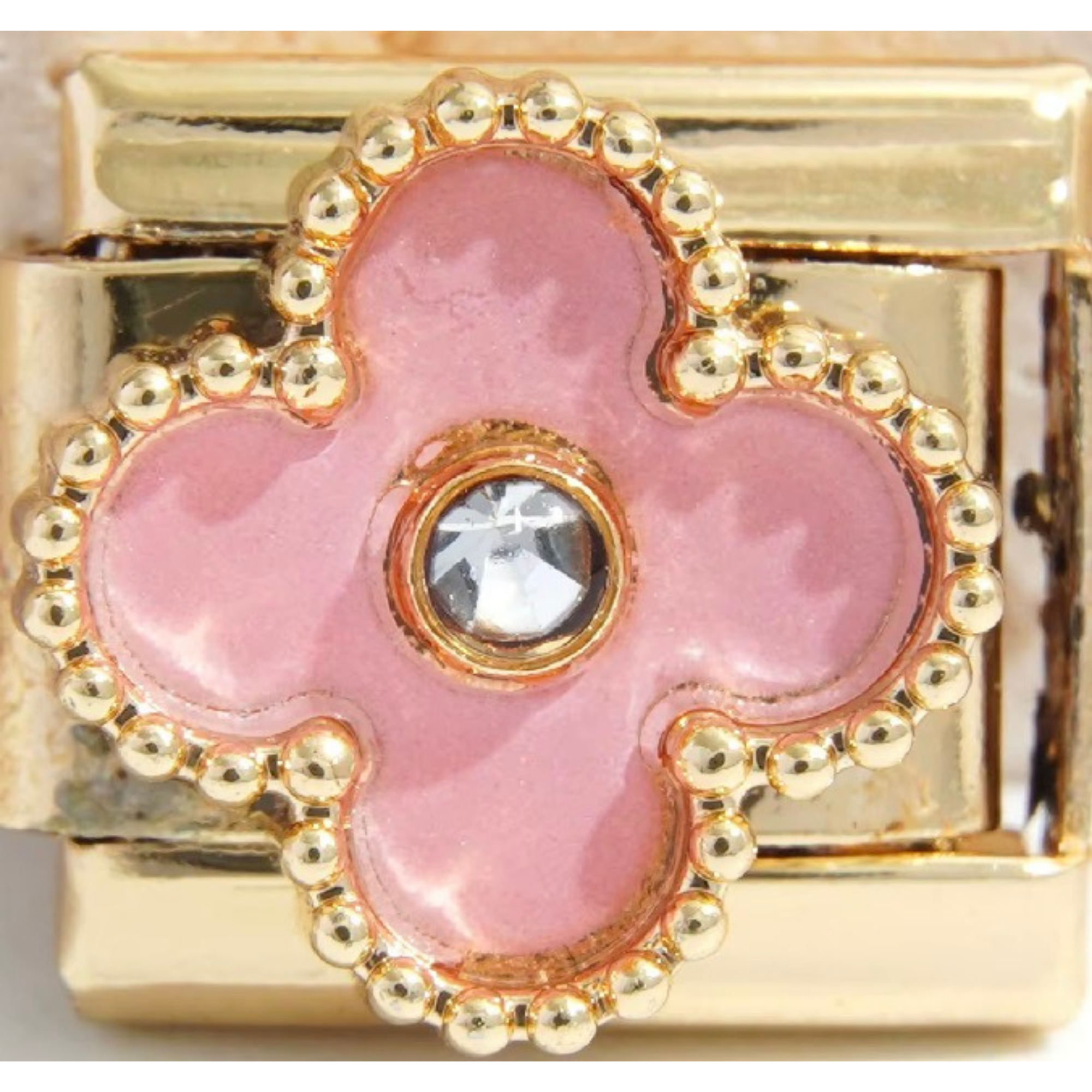 Light Pink 4 Leaf Flower Charm