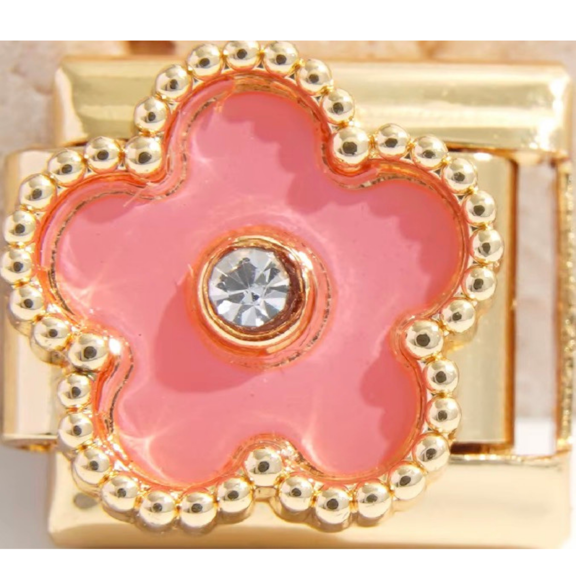 Warm Pink 5 Leaf Flower Charm