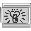 Silver Heart Light Bulb Charm