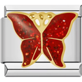 Red Glitter Butterfly Charm