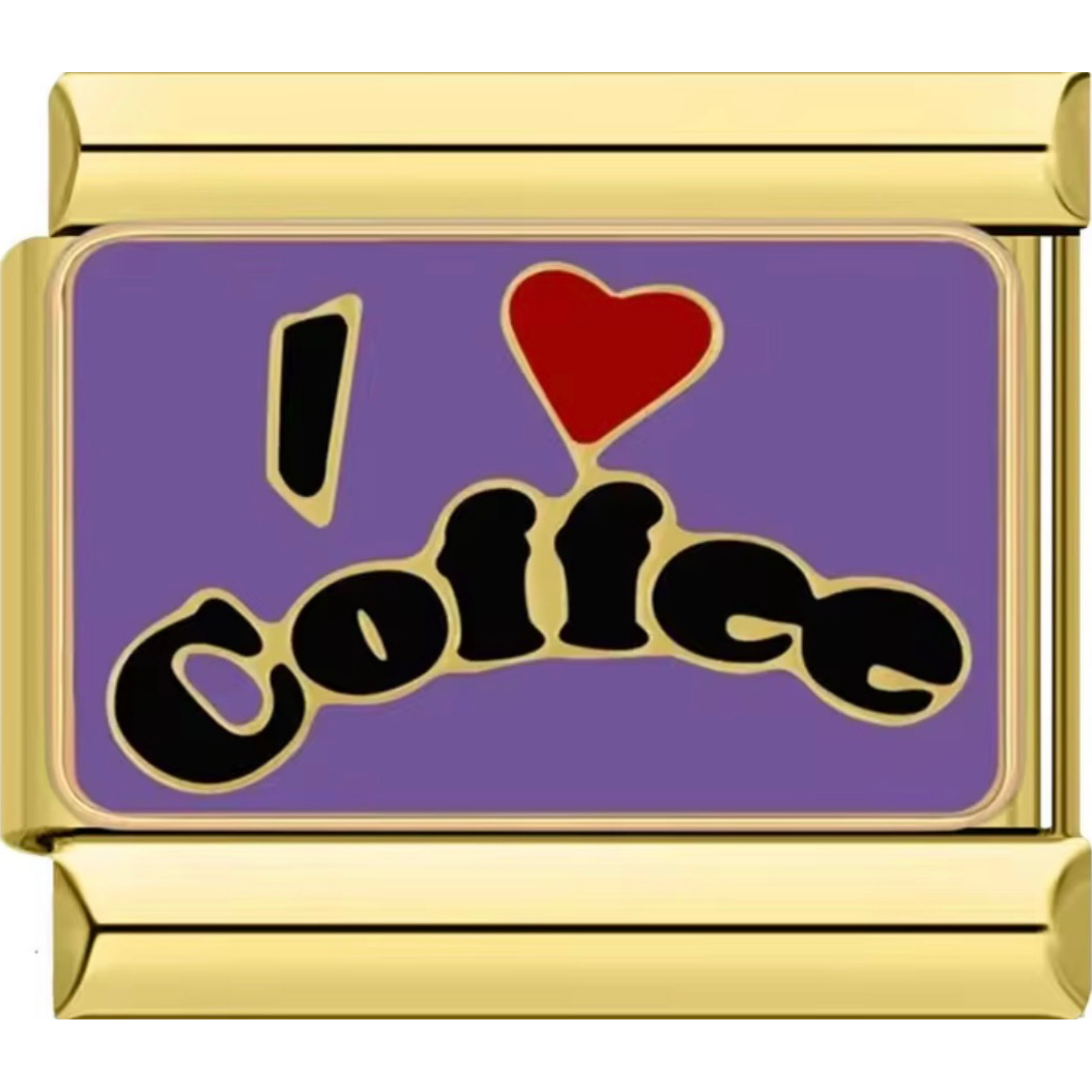 Purple "I Love Coffee" Charm