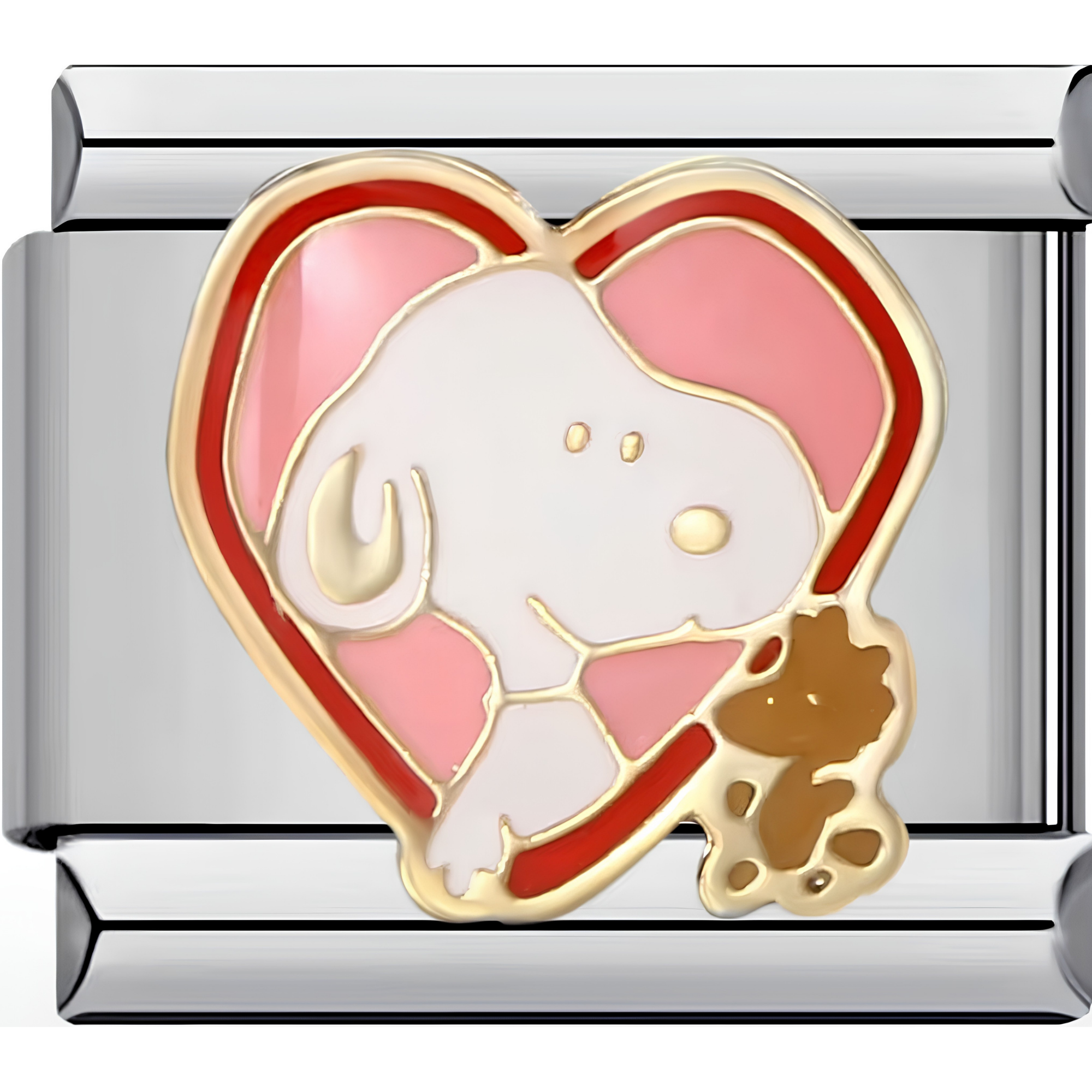 Snoopy & Woodstock Heart Charm