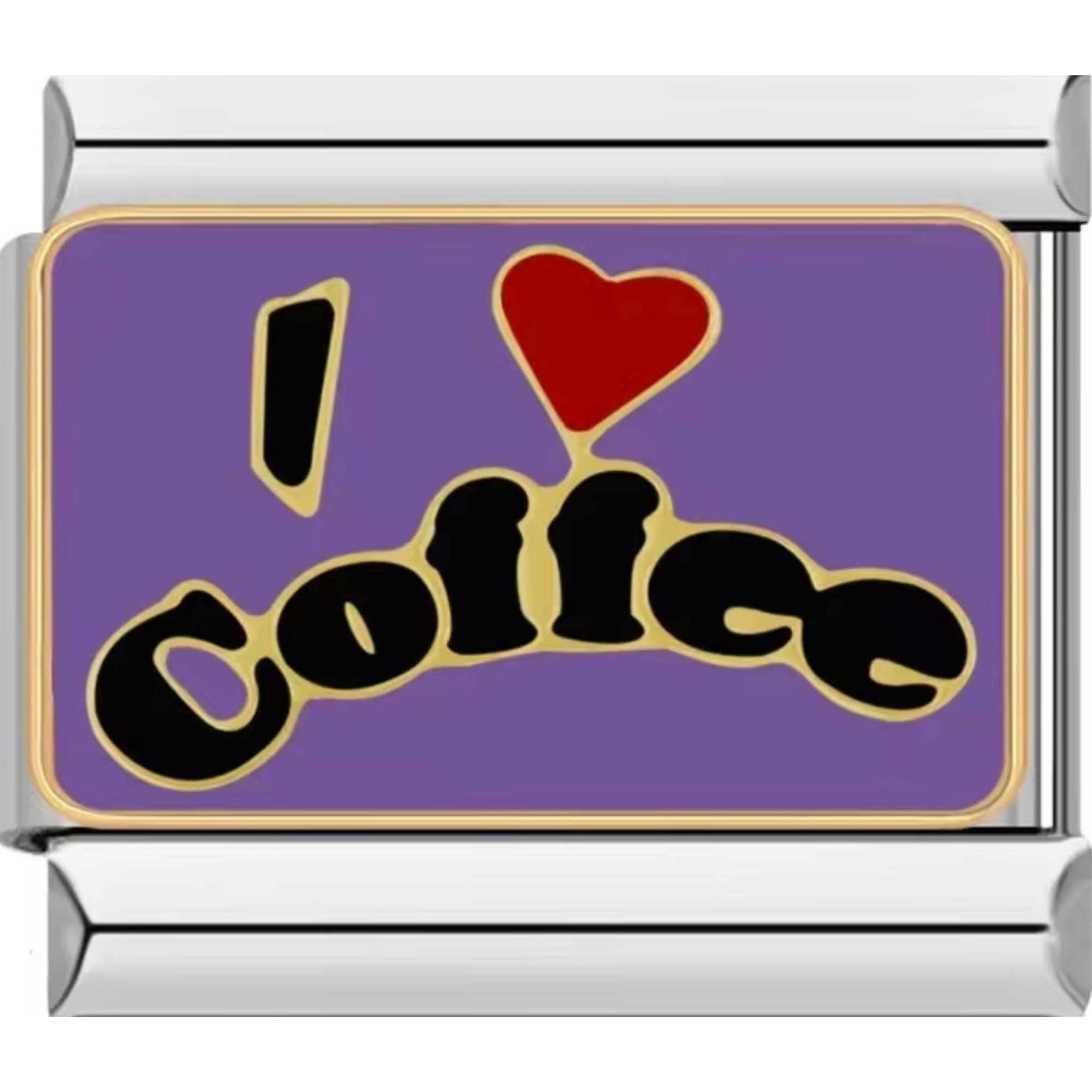 Purple "I Love Coffee" Charm