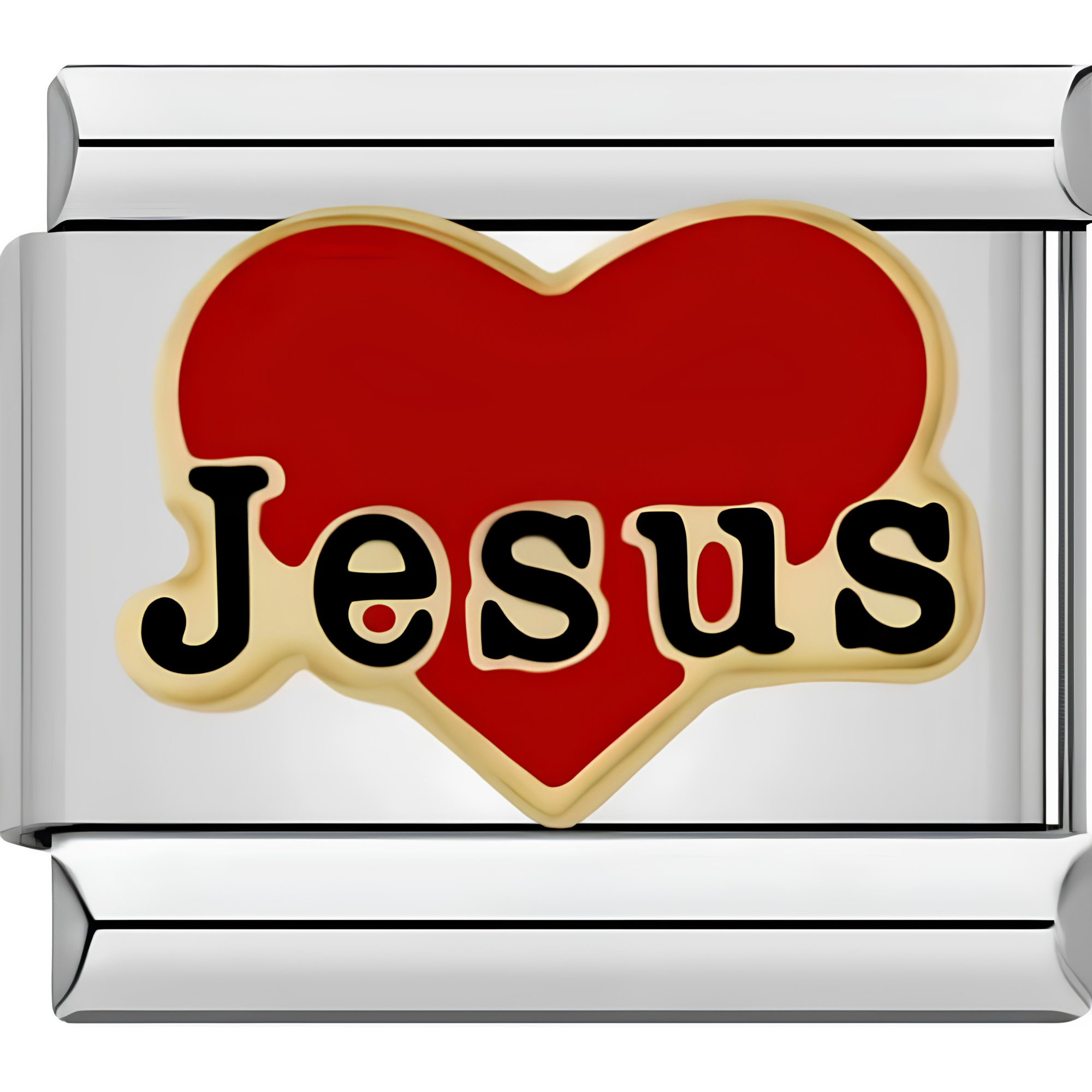 "Jesus" Red Heart Charm