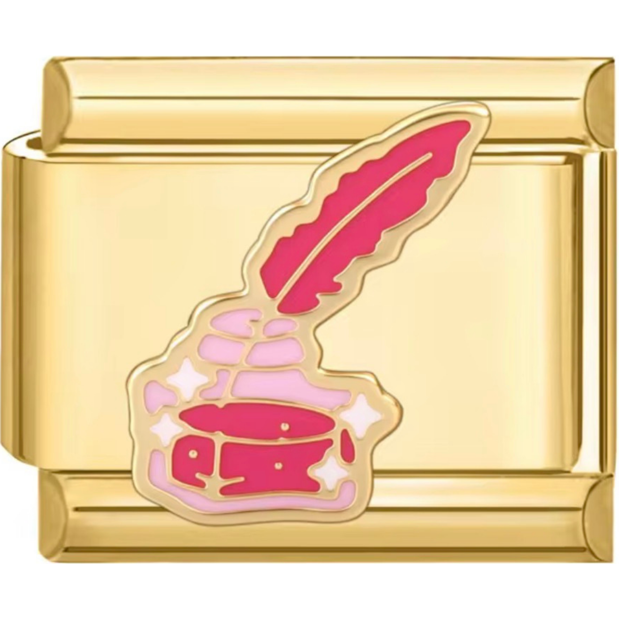 Pink Ink & Quil Charm