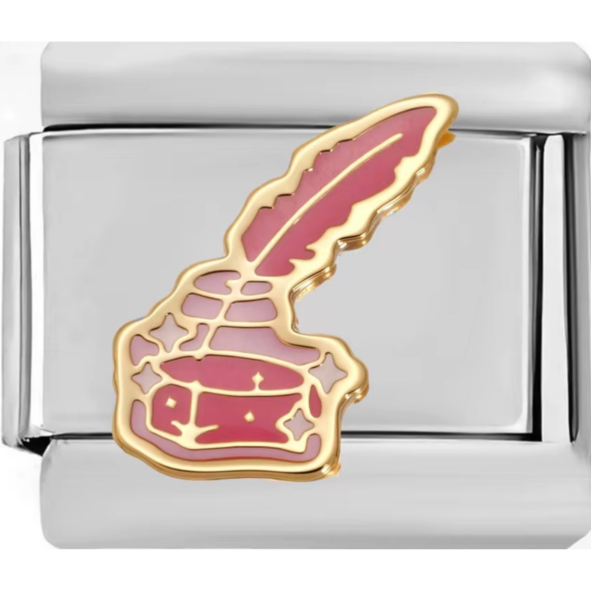 Pink Ink & Quil Charm