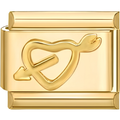 Gold Single Arrow Heart Charm