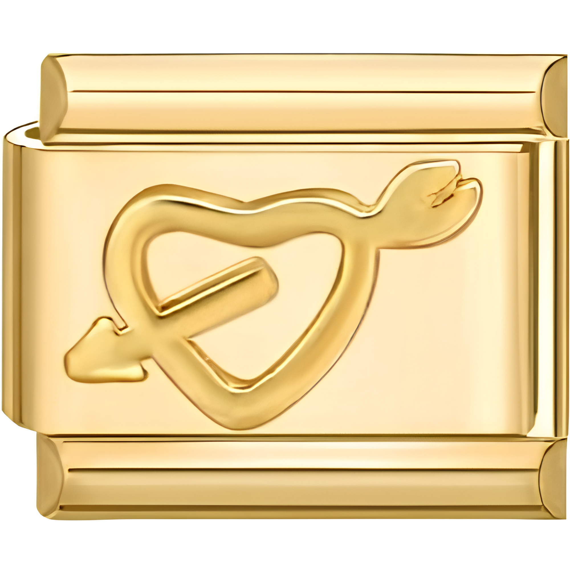 Gold Single Arrow Heart Charm