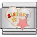 "Sisters" Heart Charm