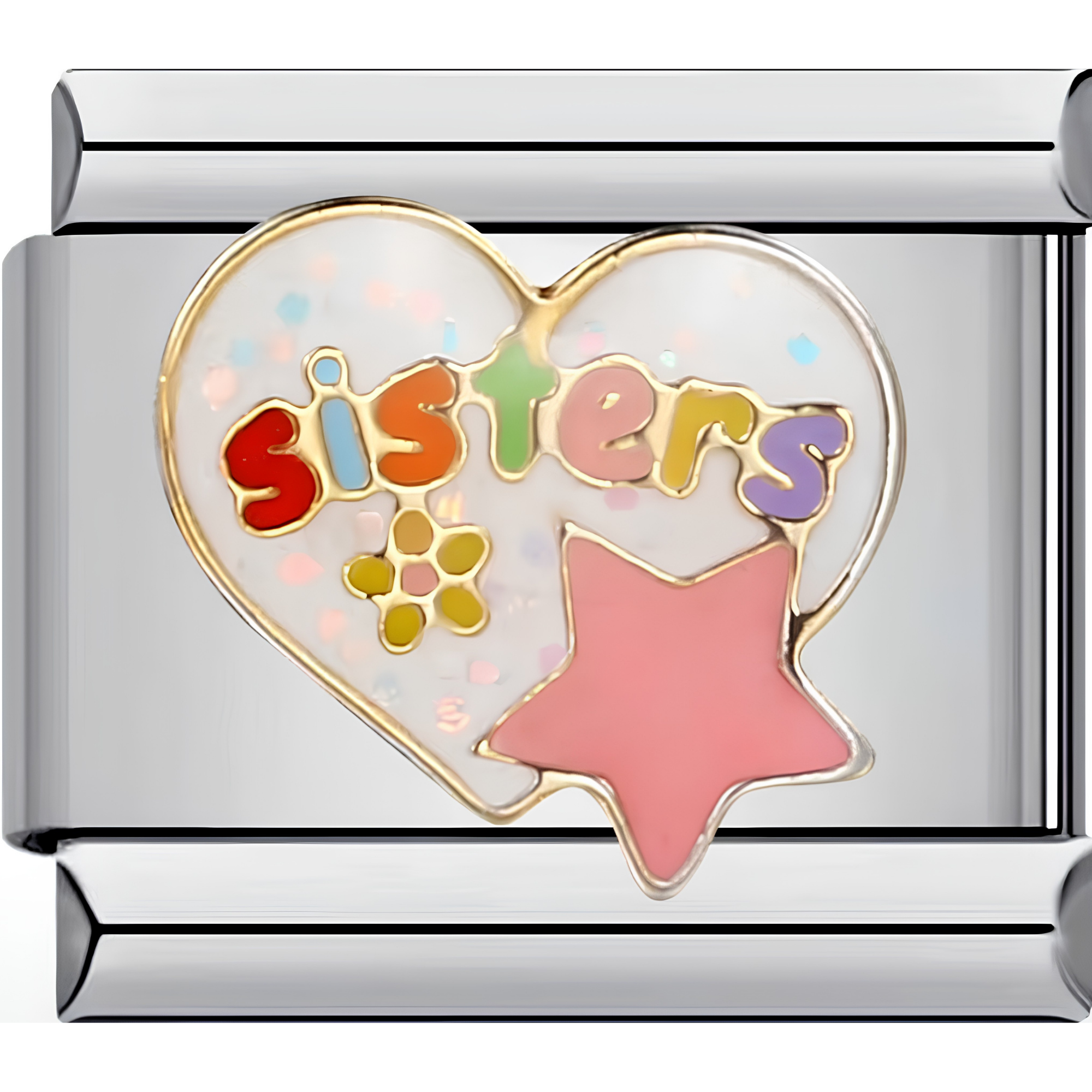 "Sisters" Heart Charm