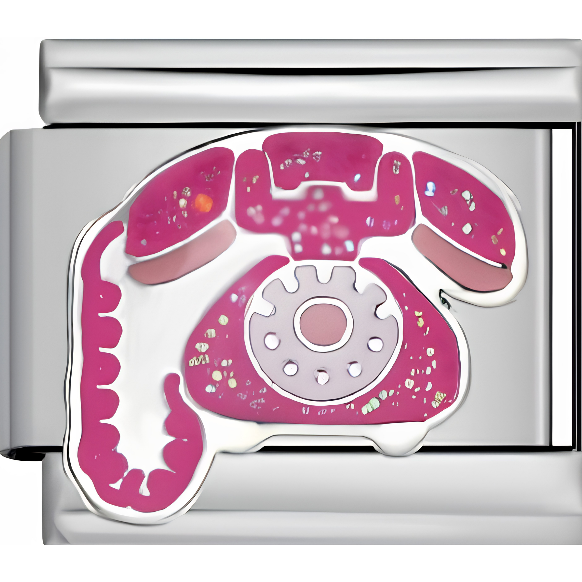 Pink Retro Phone Charm