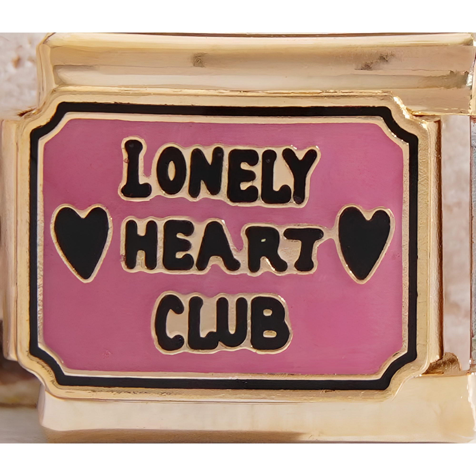Pink "Lonely Hearts Club" Charm
