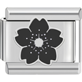 5 Petal Black Flower Charm