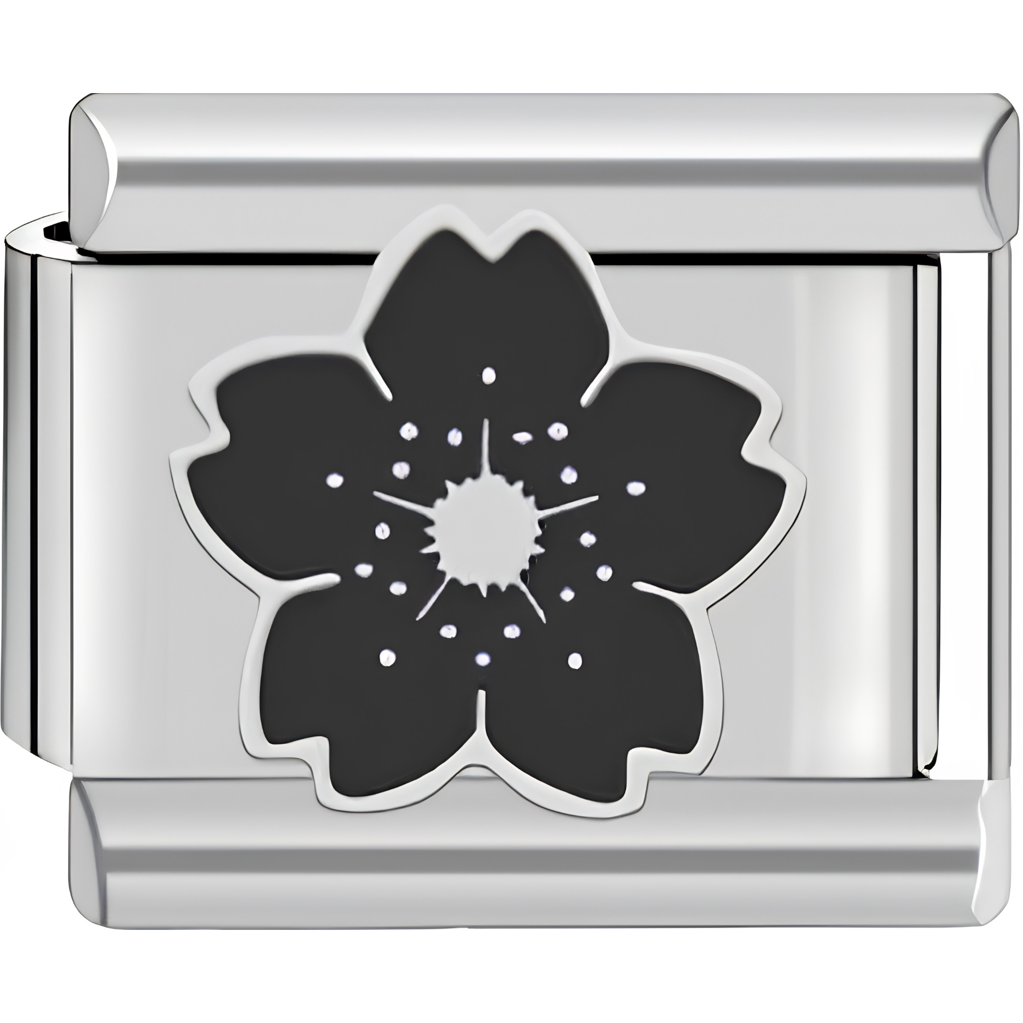 5 Petal Black Flower Charm