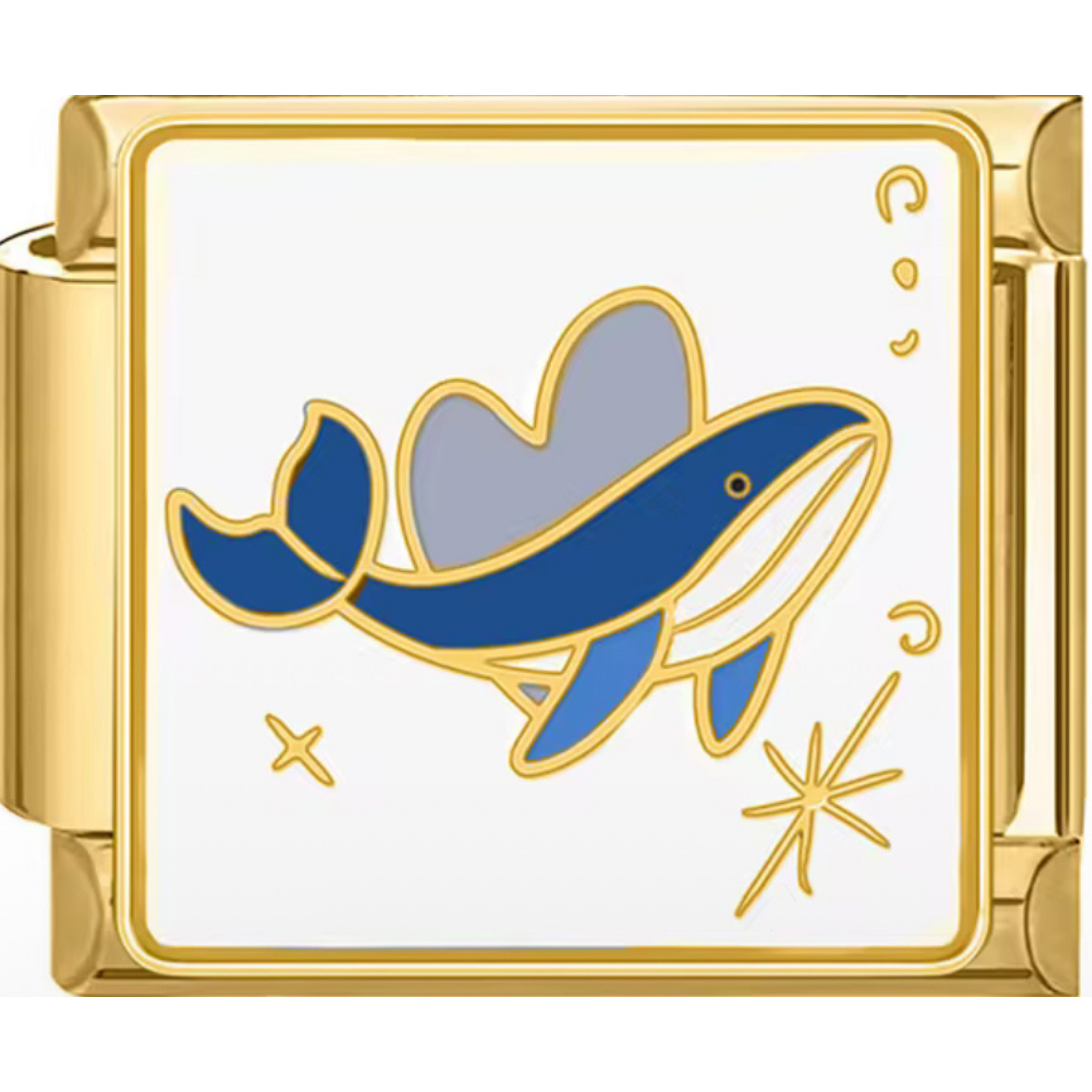 Blue & White Whale Charm