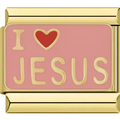 Pink "I ❤️ Jesus" Charm