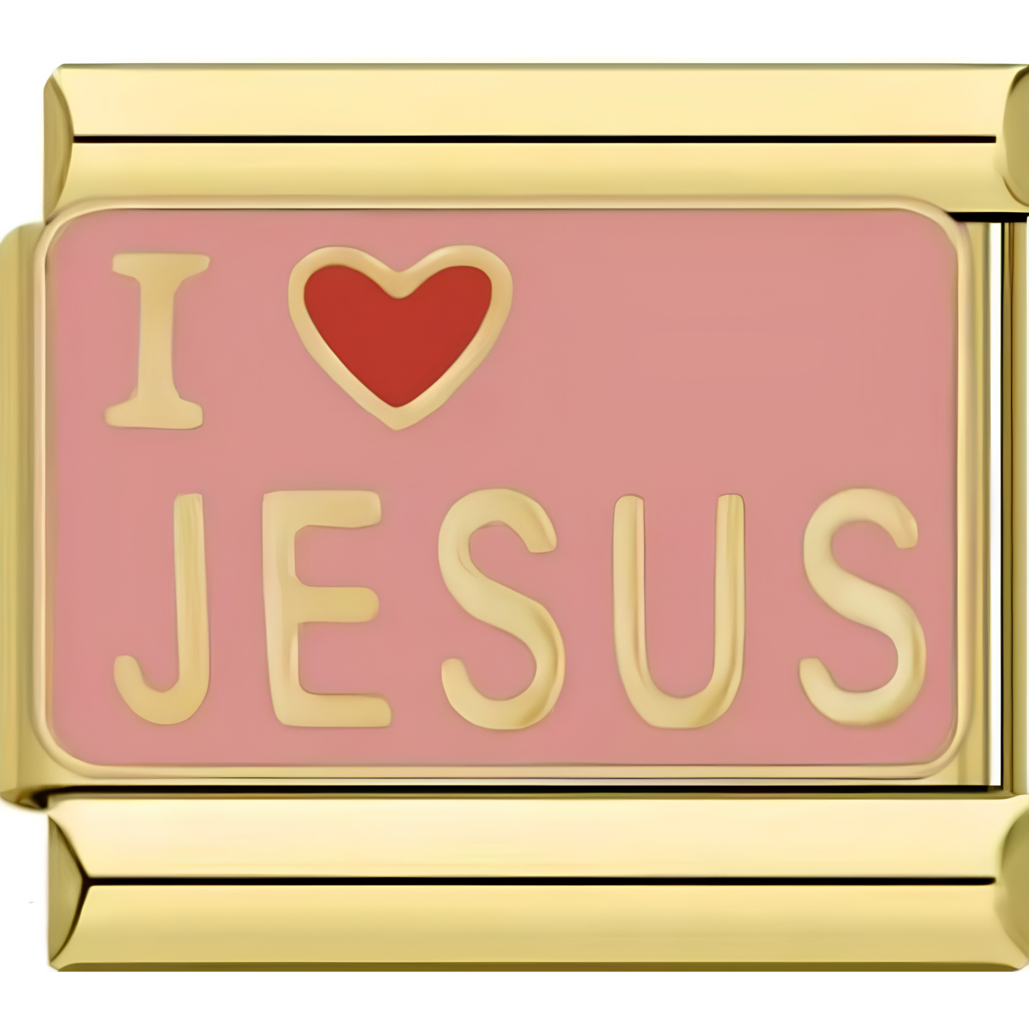 Pink "I ❤️ Jesus" Charm