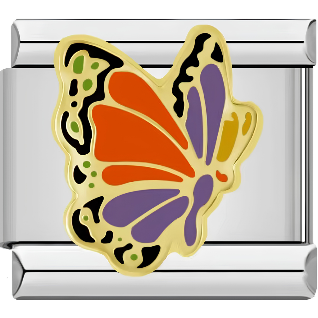 Orange & Purple Butterfly Charm