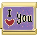 Purple "I Love You" Charm