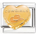 "Cowgirls" Yellow Heart Charm