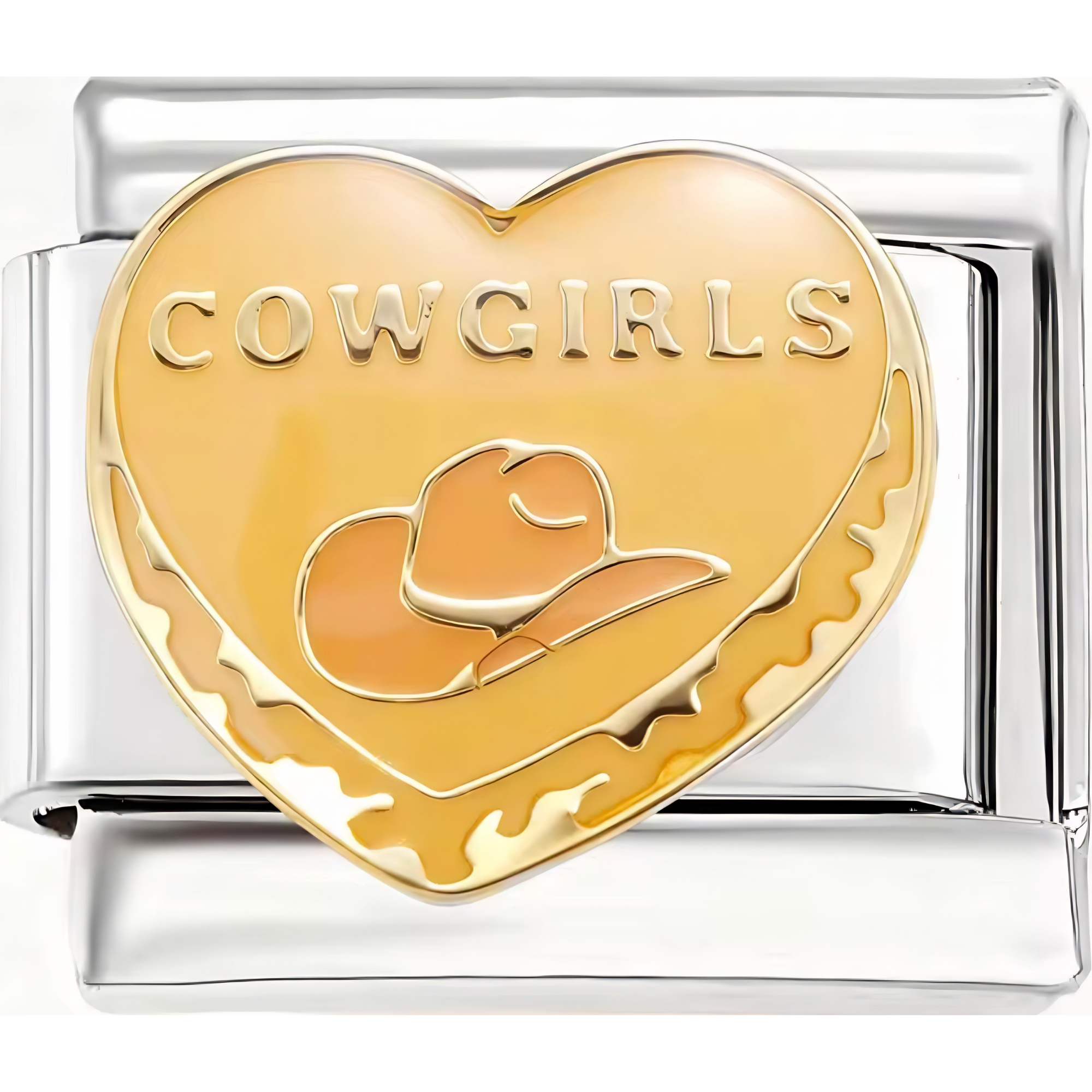 "Cowgirls" Yellow Heart Charm