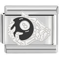 8 Ball Skeleton Hand Charm
