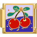 Purple & Red Cherry Charm