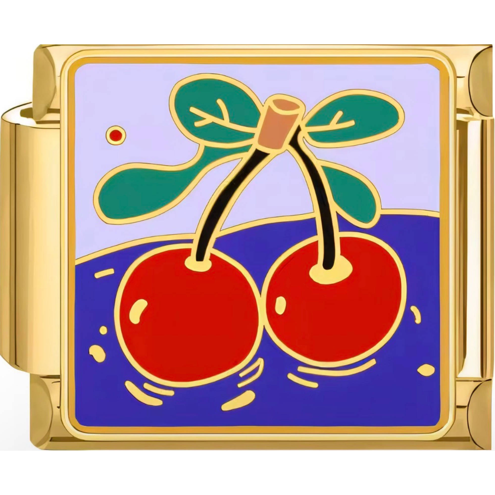 Purple & Red Cherry Charm