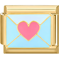 Blue Heart Envelope Charm