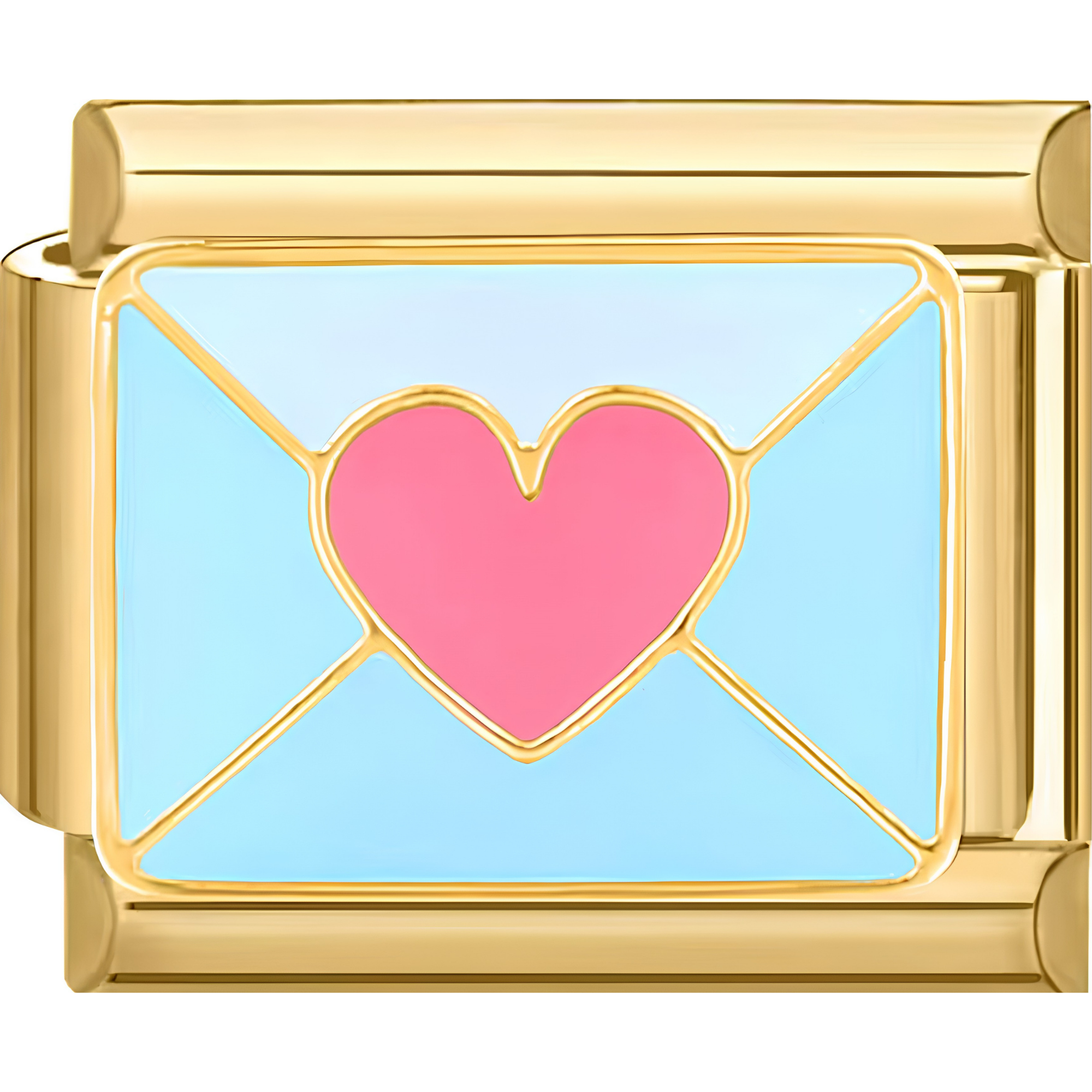 Blue Heart Envelope Charm