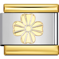 Mixed Metal Clover Flower Charm