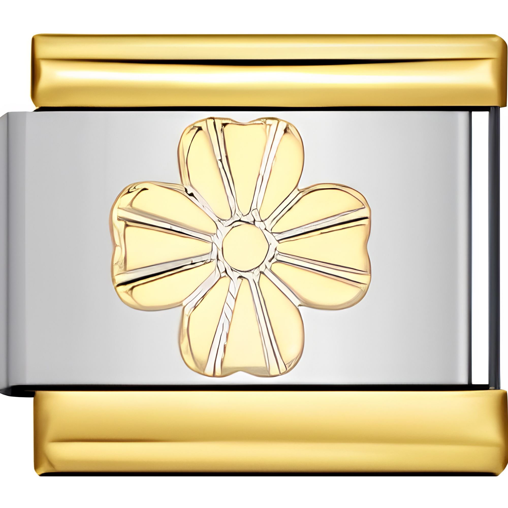 Mixed Metal Clover Flower Charm