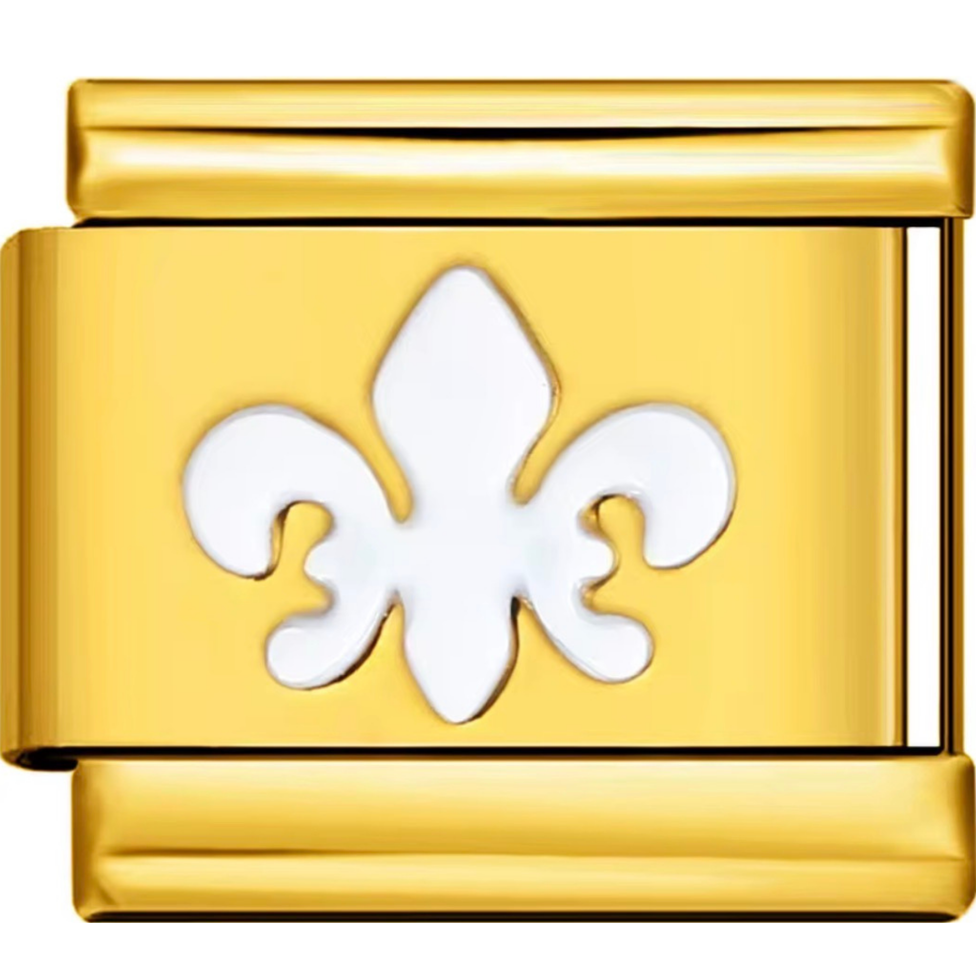 White Fleur De Lis Charm