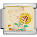 Cat & Sunflower Charm