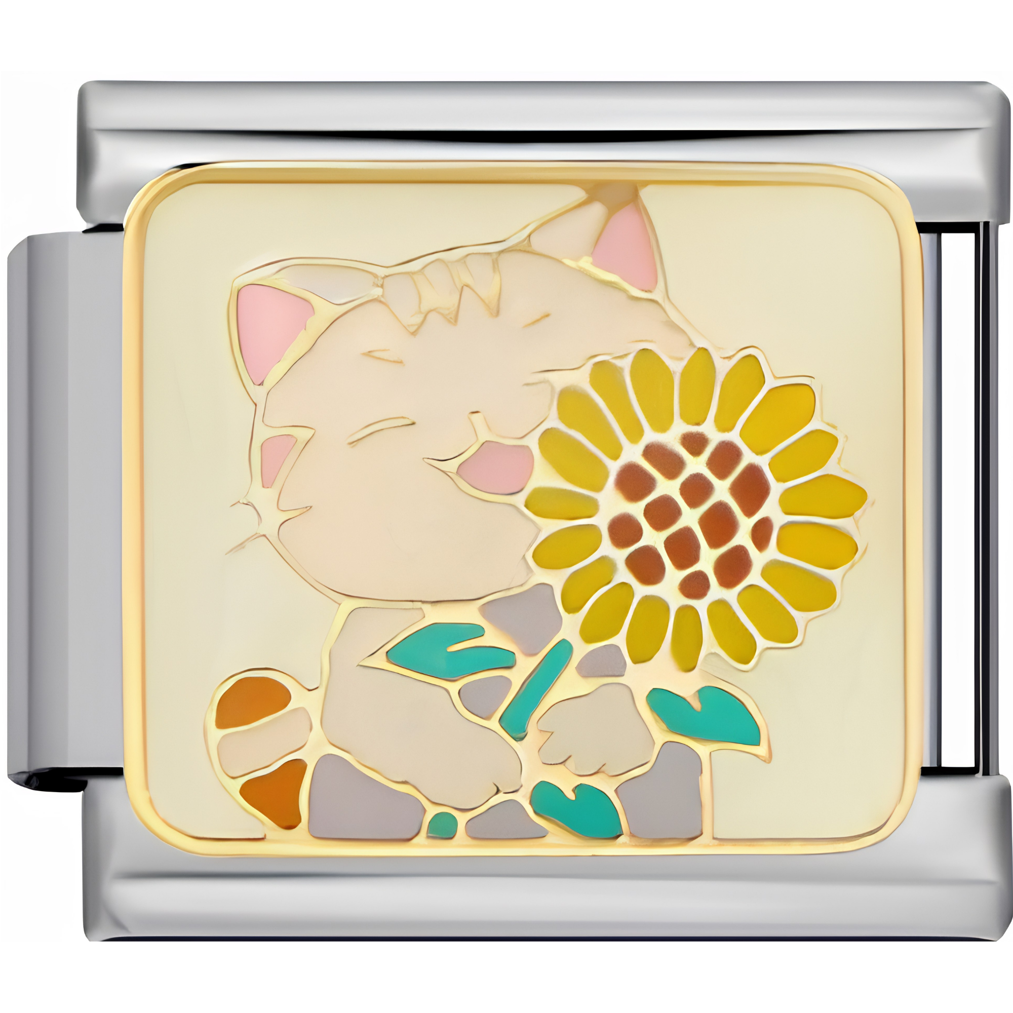 Cat & Sunflower Charm