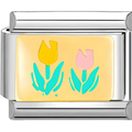 Yellow & Pink Tulip Charm