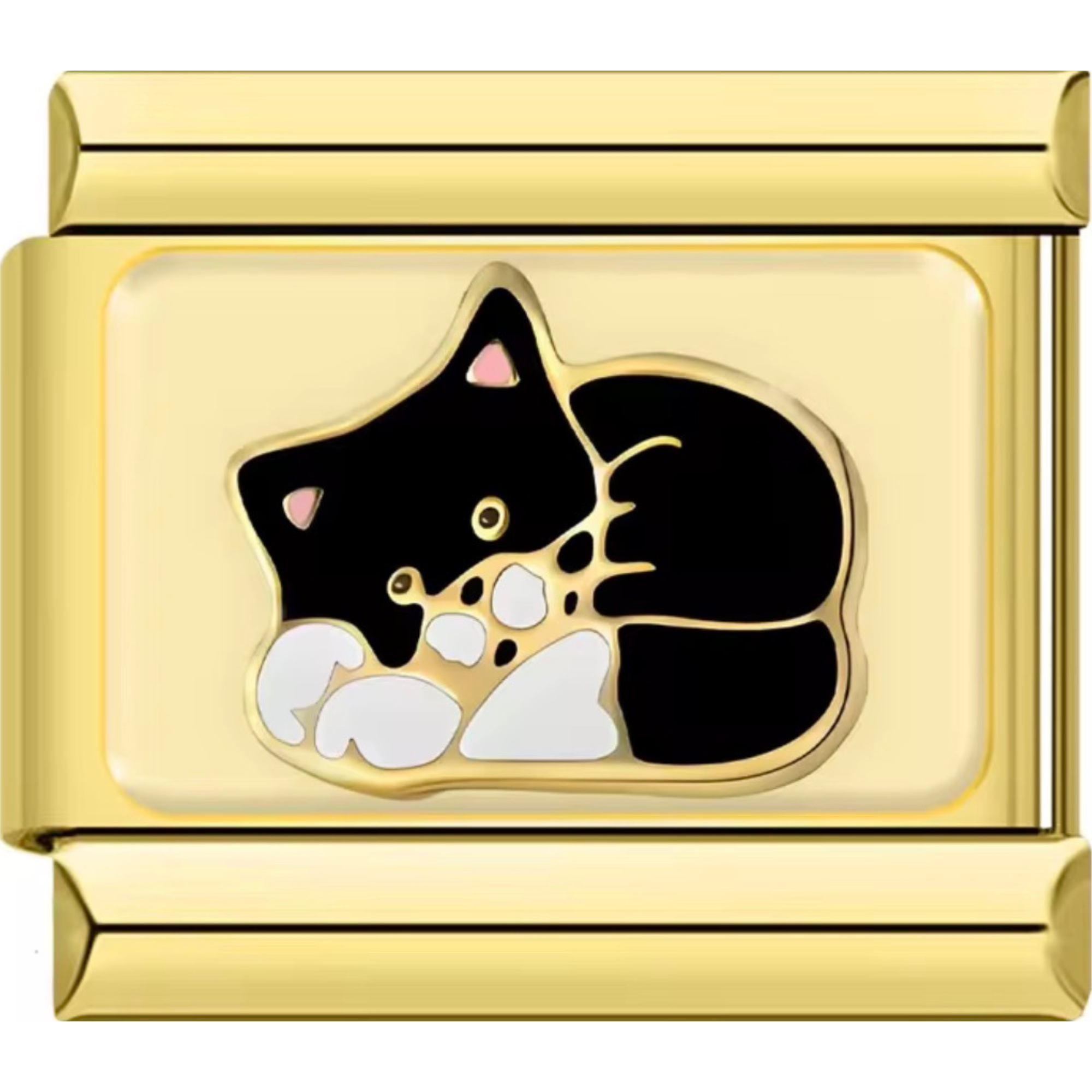 Sleepy Black Cat Charm