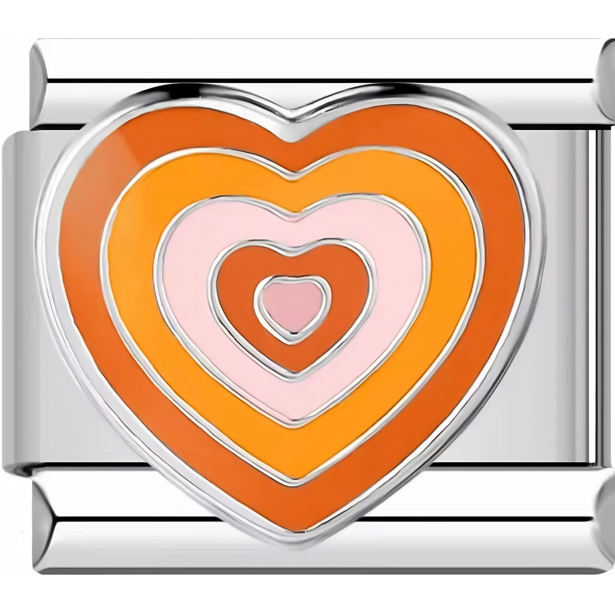 Tri-Toned Orange Heart Charm