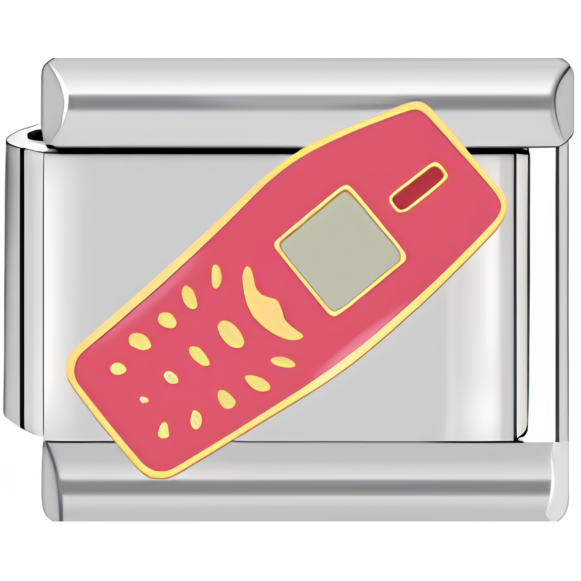 Pink Retro Phone Charm