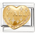 "Y'ALL" Yellow Heart Charm