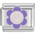 Purple Happy Flower Charm