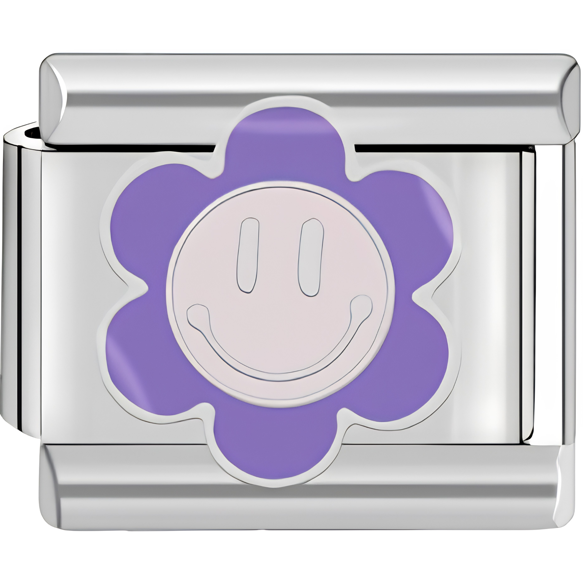 Purple Happy Flower Charm