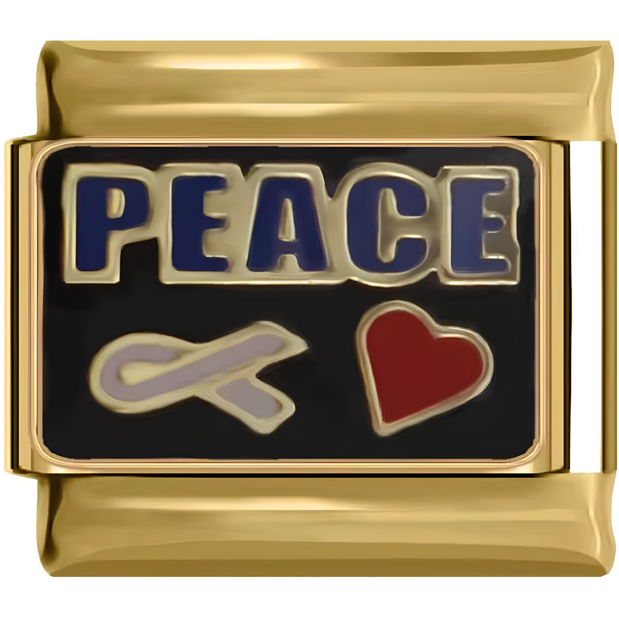 Black "Peace" Charm