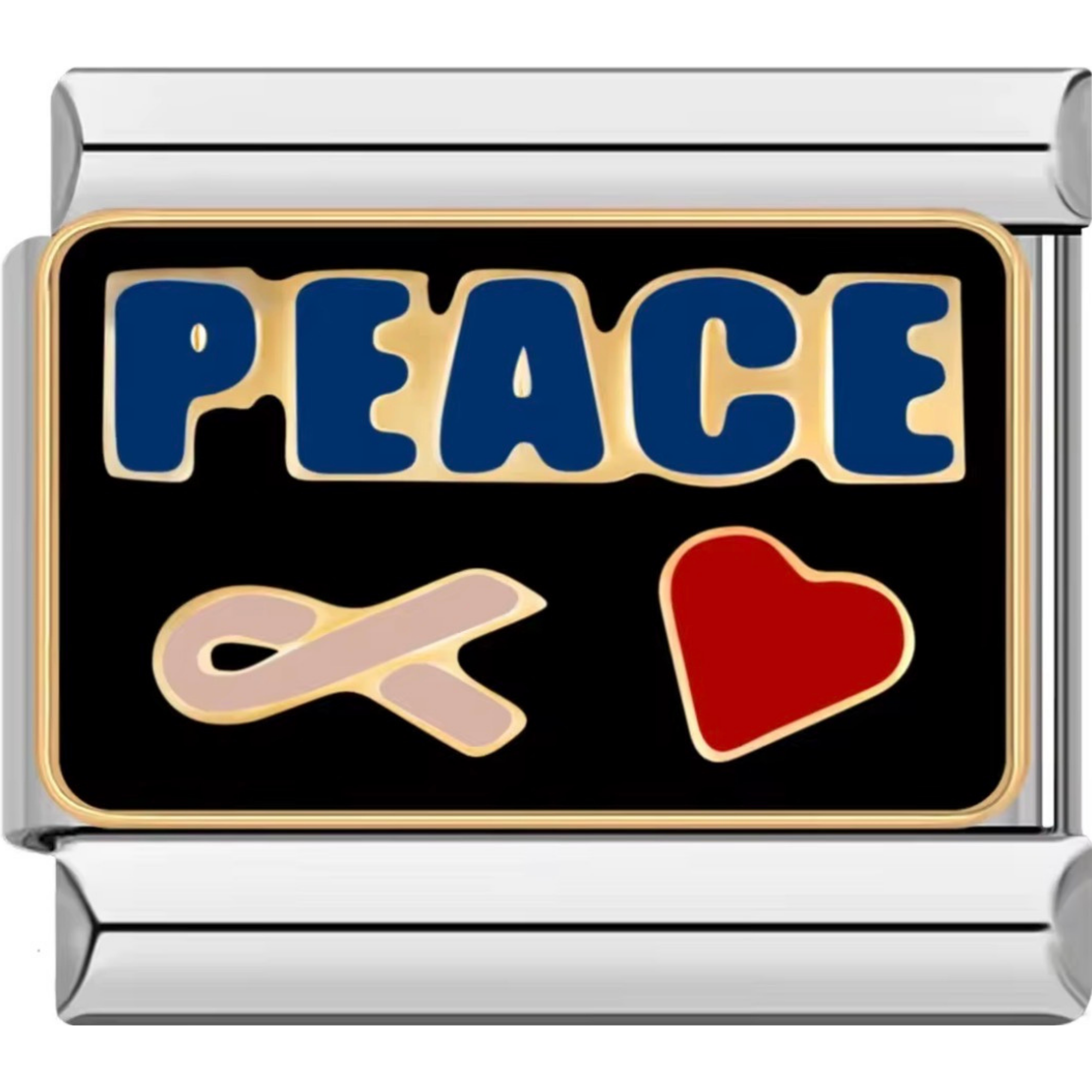 Black "Peace" Charm