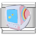 Pink Rainbow Retro TV Charm