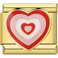 Red Tri-Tone Heart Charm